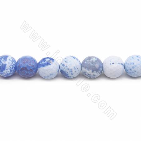 Collier de perles d'agate de feu chauffées à facettes rondes Diamètre 16 mm Trou 1,5 mm Environ 20 perles/collier