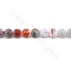 Collier de perles d'agate de feu chauffées à facettes rondes Diamètre 12 mm Trou 1,2 mm Environ 33 perles/collier