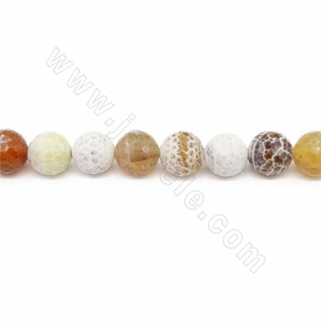 Heated Fire Agate Beads Strand Faceted Round Diameter 18mm Hole 1.5mm Approx.22 Beads/Strand 39-40cm