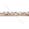 Heated Tibetan Dzi Agate Beads Strand Faceted Round 8mm Hole 1.2mm Approxi.48 Beads /Strand 39-40cm