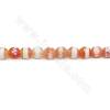 Rouleau de perles d'agate tibétaine chauffée Dzi à facettes rondes Diamètre 6 mm Trou 1,2 mm Environ 60 perles/ruban