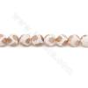 Perline di agata tibetana Dzi riscaldate Diametro rotondo sfaccettato 12 mm Foro 1,5 mm Circa 33 perline/filamento