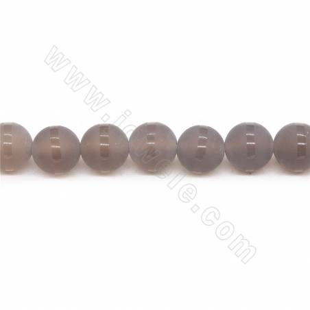 Collier de perles d'agate tibétaine Dzi chauffées et mates Diamètre rond 12mm Trou 1.5mm Environ 33 perles /coton