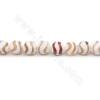 Rouleau de perles d'agate tibétaine chauffée Dzi à facettes rondes Diamètre 10 mm Trou 1,2 mm Environ 38 perles/ruban