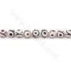 Collier de perles d'agate tibétaine chauffée Dzi à facettes rondes Diamètre 8 mm Trou 1,2 mm Environ 47 perles/collier