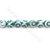 Erhitzte matte tibetische Dzi-Achat-Perlen Strang Runder Durchmesser 12 mm Loch 1,5 mm Ungefähr 23 Perlen / Strang