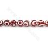 Erhitzte tibetische Dzi-Achat-Perlen Strang Facettierter runder Durchmesser 10 mm Loch 1,2 mm Ungefähr 38 Perlen / Strang
