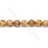 Collier de perles d'agate tibétaine chauffée Dzi à facettes rondes Diamètre 10 mm Trou 1 mm Environ 38 perles/collier