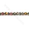 加熱されたチベットのDziの瑪瑙のビーズの鎖は直径6mmの穴1.2mmの長さ39~40cm/Strandの切開された円形を置く