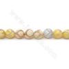 Perline riscaldate di agata tibetana Dzi Diametro rotondo sfaccettato 14 mm Foro 1,5 mm Circa 28 perline/filare