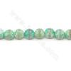 Collier de perles d'agate tibétaine chauffée Dzi à facettes rondes Diamètre 12 mm Trou 1,2 mm Environ 33 perles/collier