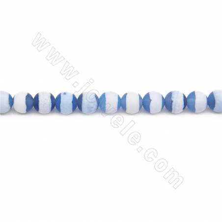 Heated Matte Tibetan Dzi Agate Beads Strand Round Diameter 6mm Hole 1mm Approx.66 Beads/Strand 39-40cm