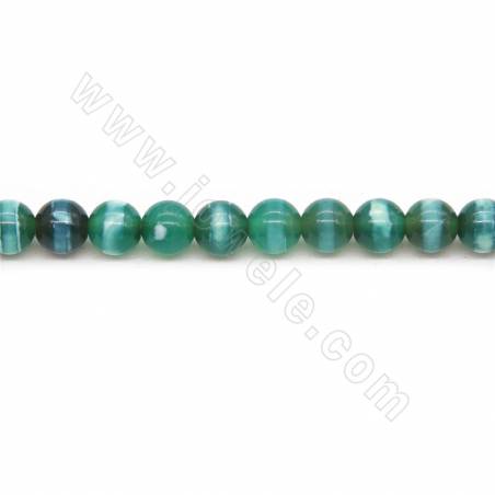 Rouleau de perles d'agate tibétaine chauffée Dzi rond diamètre 6mm trou 1mm longueur 39~40cm/tronc