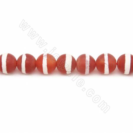 Riscaldato Matte Tibetan Dzi Agate perline filo rotondo diametro 10 mm foro 1,2 mm lunghezza 39 ~ 40 cm / filo