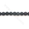 Perles agate noire chaufé mate ronde sur fil  Taille  8mm trou 1mm environ 48perles/fil