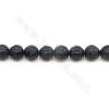 Perles agate noire chaufé mate ronde sur fil Taille 10mm trou 1.2mm environ 39perles/fil
