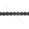 Perles agate noire chaufé mate ronde sur fil Taille 8mm trou 1.2mm environ 48perles/fil