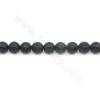 Perles agate noire chaufé mate ronde sur fil Taille 8mm trou 1mm environ 48perles/fil