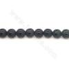 Heated Matte Black Agate Beads Strand With Stripe Pattern Round Diameter 6mm Hole 1mm Length 39~40cm/Strand