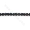Heated Matte Black Agate Beads Strand With Pattern Round Diameter  6mm Hole 1mm Length 39~40cm/Strand