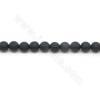 Perles agate noire chaufé mate ronde sur fil Taille 6mm trou 1mm 15~16"/fil