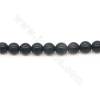 Perles agate noire chaufé mate ronde sur fil Taille 6mm trou 1mm 15~16"/fil