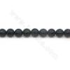 Perles agate noire chaufé mate ronde sur fil Taille 6mm trou 1.2mm 15~16"/fil