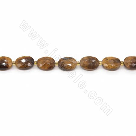 Natural Tiger's Eye Beads Strand Faceted Oval Size 6x15mm Hole 1mm Approx. 25 Beads/Strand