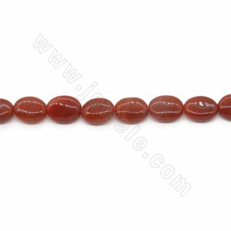 Perles de Aventurine rouge ovale sur fil Taille 7x9mm trou 1mm 15~16"/fil
