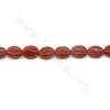 紅東陵串珠 蛋形 尺寸7x9毫米 孔徑1毫米 長度39-40厘米/條