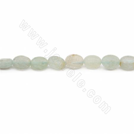 Perles Aique-marine ovale sur fil  Taille 6x8mm trou 1mm 15~16"/fil