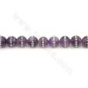 Natural Amethyst Beads Strand With Rhinestone Round Diameter 10mm Hole 1mm Length 39~40cm/Strand
