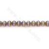 Natürlicher lila & gelber Achat Perlen Strang mit Strass runden Durchmesser 6mm Loch 1mm Länge 39 ~ 40cm / Strang