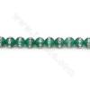 Perles Agate verte avec strass ronde sur fil Taille 6mm trou 1mm 15~16"/fil