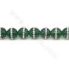 Natural Green Agate Beads Strand With Rhinestone Round Diameter 10mm Hole 1mm Approx.38 Beads/Strand 39-40cm