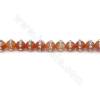 Natural Red Agate Beads Strand With Rhinestone Round  Diameter 6mm Hole 1mm Length 39~40cm/Strand