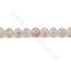 Perles Agate grise avec strass ronde sur fil Taille 8mm trou 1mm 15~16"/fil
