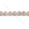 Natural Grey Agate Beads Strand With Rhinestone Round Diameter 14mm Hole 1.2mm Approx.38 Beads/Strand 39-40cm