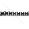 Perles agate noire avec zircon rond sur fil  Taille 8mm trou 1mm environ 47perles/fil