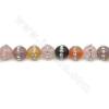 Heated Mix Color Agate Beads Strand With  Rhinestone Round Diameter 8mm Hole 1mm Length 39~40cm/Strand