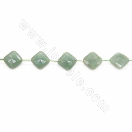 Perles d'Aventurine en losange à facette sur fil Taille 8x8mm trou 0.8mm environ 12perles/fil