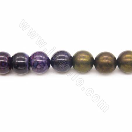 Heated Agate Beads Strand Round Diameter 16mm Hole 1.5mm Approximately 24 Beads/Strand