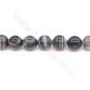 Heated Striped Agate Beads Strand Round Diameter 14mm Hole 1.2mm Approx. 28 Beads/Strand 39-40cm