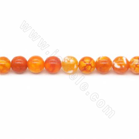 Heated Crackle Agate Beads Strand Round Diameter 6mm Hole 1mm Length  39~40cm/Strand