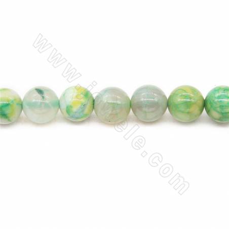 Heated Crackle Agate Beads Strand Round Diameter 10mm Hole 1.2mm Approximately 38 Beads/Strand