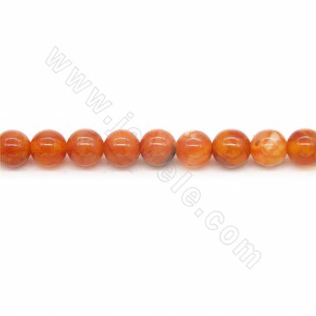 Heated Crackle Agate Beads Strand Round Diameter 6mm Hole1mm Approximately 52 Beads/Strand