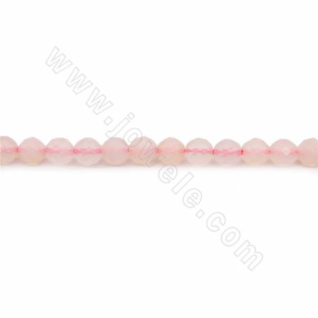 Perles Agate rose ronde facette sur fil Taille 6mm trou 1.2mm 15~16"/fil