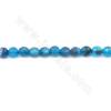 藍條紋瑪瑙串珠 切角圓形 尺寸6毫米 孔徑1.2毫米 長度39-40厘米/條