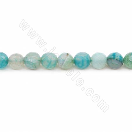 Heated Dragon Veins Agate Beads Strand Faceted Round Diameter 8mm Hole1mm Approximately 40 Beads/Strand