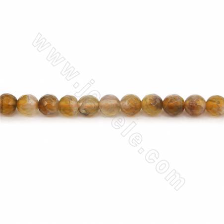 Heated Dragon Veins Agate Beads Strand Faceted Round Diameter 6mm Hole 1mm Length 39~40cm/Strand